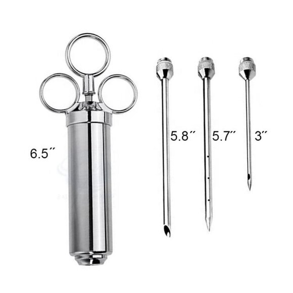 Stainless Steel Meat Injector Kit Food Syringe - Picture 3 of 11